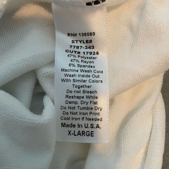 Project Social T Scoop Neck Tee White Jersey Knit Long Sleeve Top XL - Picture 5 of 5